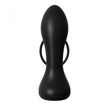 Anillo y Plug Anal Rechargeable Negro